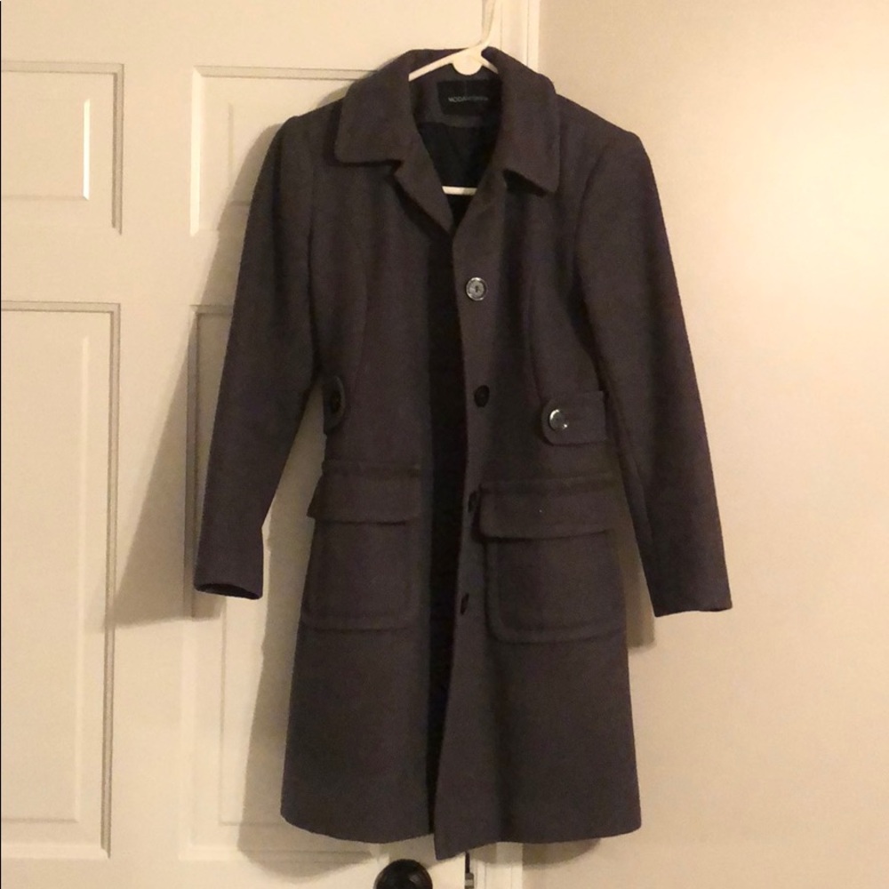 Long Dark Gray Wool Winter Coat